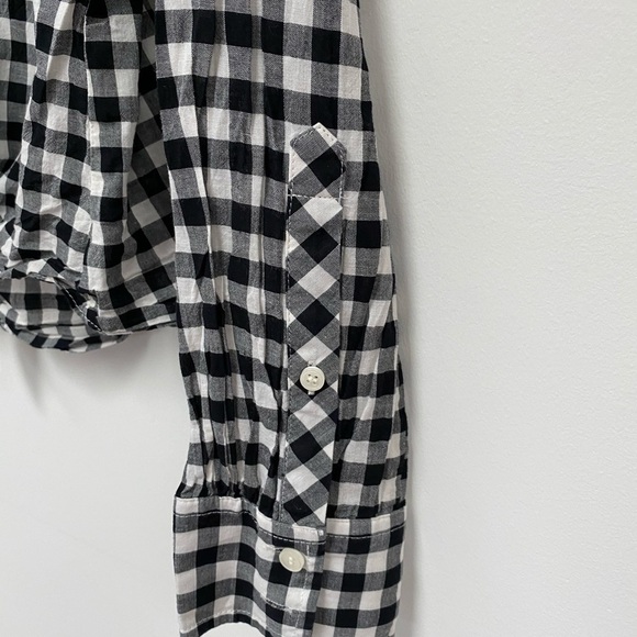 J Crew Gingham Tie Front Button up - Picture 5 of 7